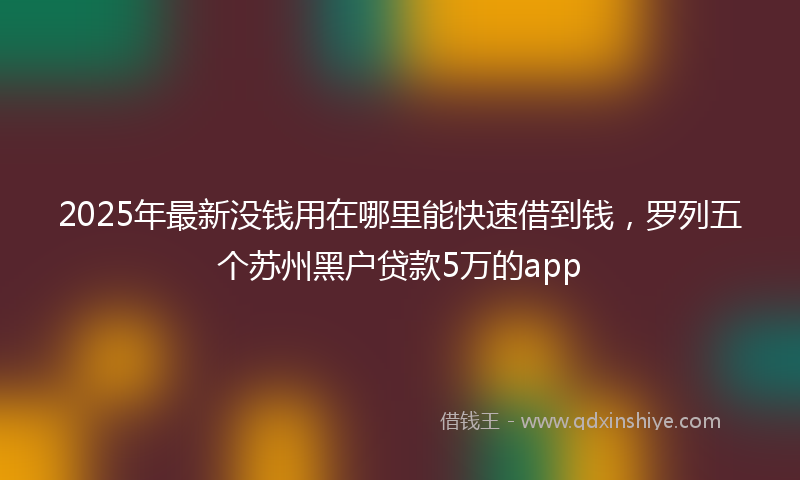 2025年最新没钱用在哪里能快速借到钱，罗列五个苏州黑户贷款5万的app