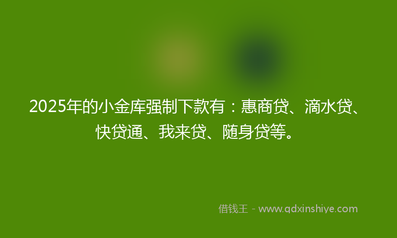 2025年的小金库强制下款有：惠商贷、滴水贷、快贷通、我来贷、随身贷等。