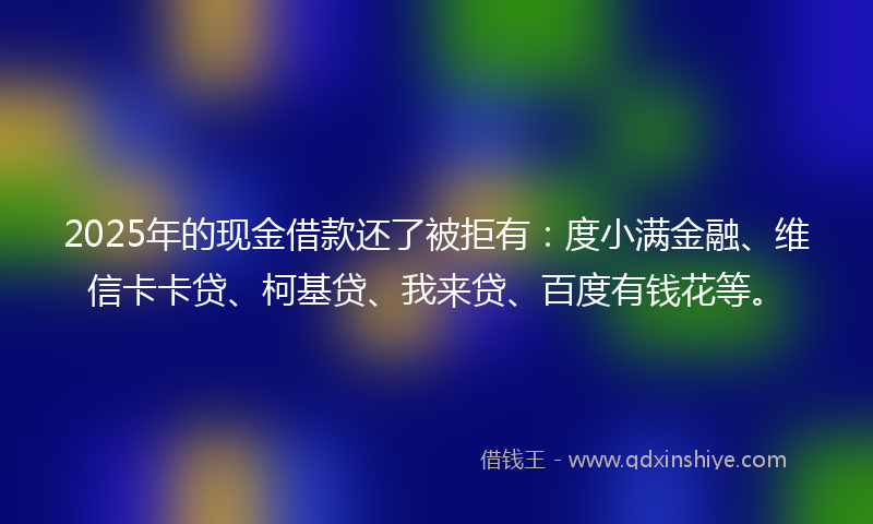 2025年的现金借款还了被拒有：度小满金融、维信卡卡贷、柯基贷、我来贷、百度有钱花等。