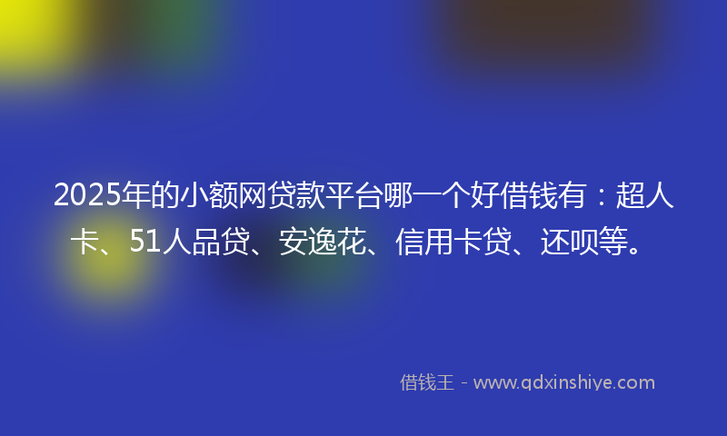 2025年的小额网贷款平台哪一个好借钱有：超人卡、51人品贷、安逸花、信用卡贷、还呗等。