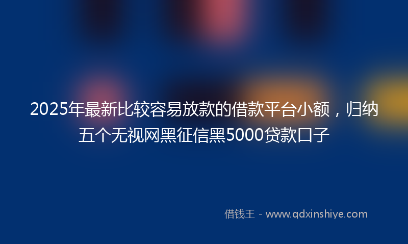 2025年最新比较容易放款的借款平台小额，归纳五个无视网黑征信黑5000贷款口子
