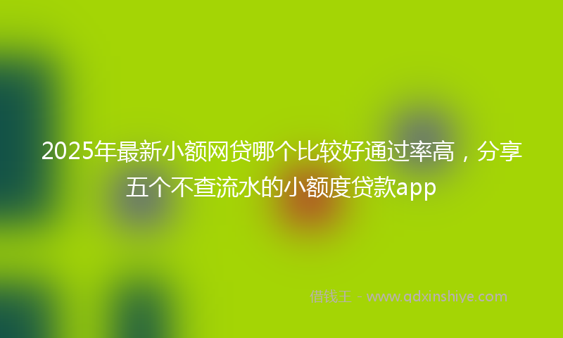 2025年最新小额网贷哪个比较好通过率高，分享五个不查流水的小额度贷款app