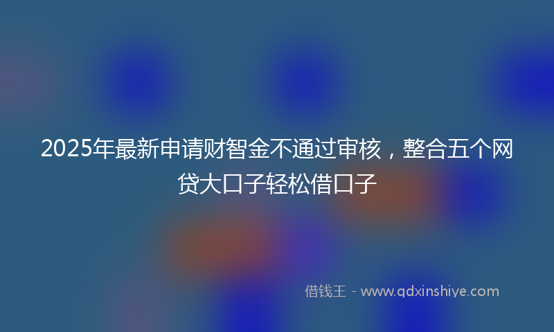 2025年最新申请财智金不通过审核，整合五个网贷大口子轻松借口子