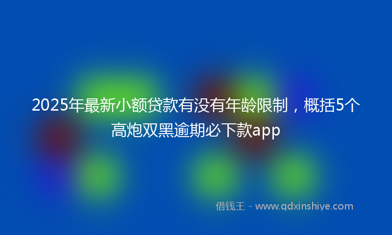 2025年最新小额贷款有没有年龄限制，概括5个高炮双黑逾期必下款app