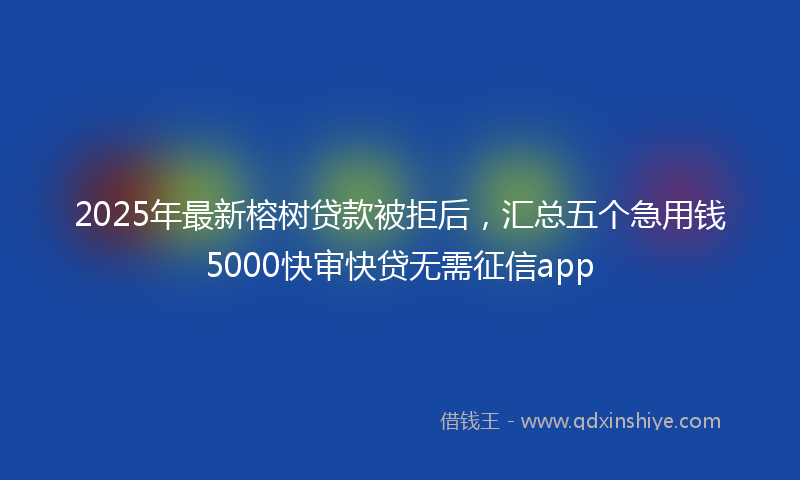 2025年最新榕树贷款被拒后，汇总五个急用钱5000快审快贷无需征信app