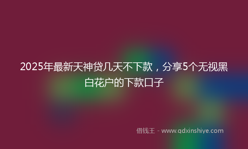 2025年最新天神贷几天不下款，分享5个无视黑白花户的下款口子