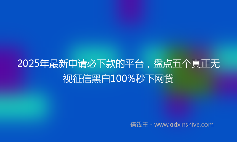 2025年最新申请必下款的平台，盘点五个真正无视征信黑白100%秒下网贷