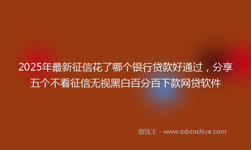 2025年最新征信花了哪个银行贷款好通过，分享五个不看征信无视黑白百分百下款网贷软件