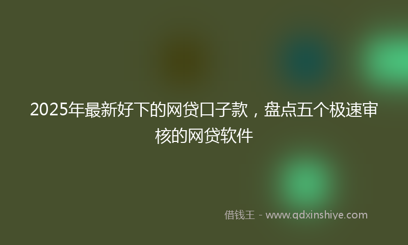 2025年最新好下的网贷口子款，盘点五个极速审核的网贷软件