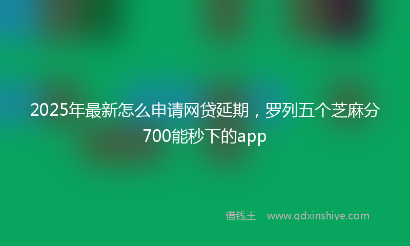 2025年最新怎么申请网贷延期，罗列五个芝麻分700能秒下的app