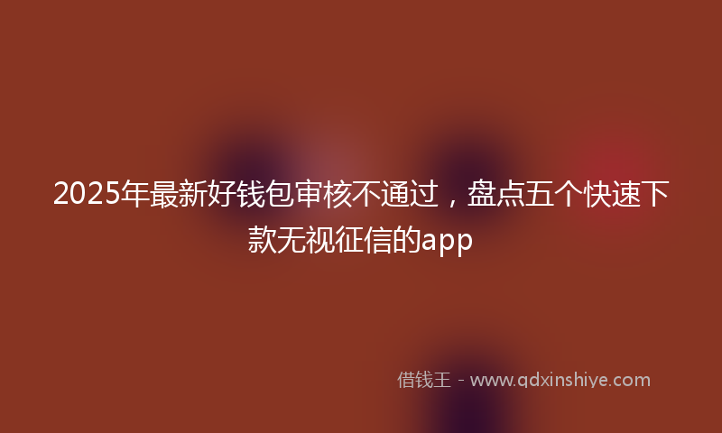 2025年最新好钱包审核不通过，盘点五个快速下款无视征信的app