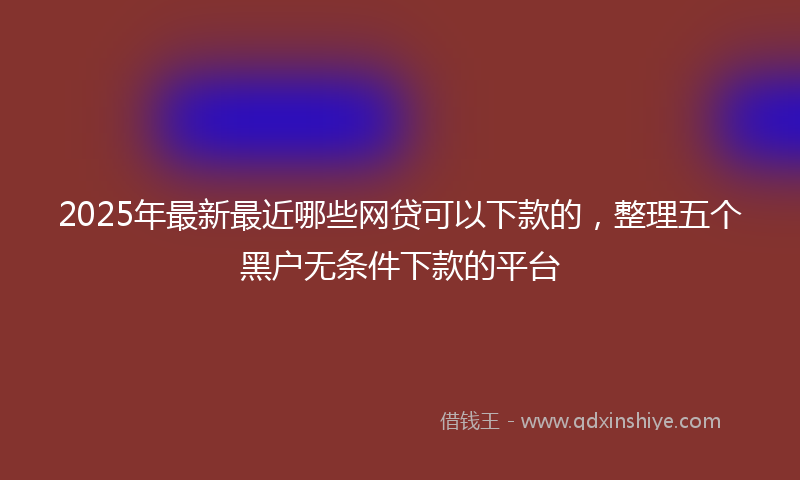 2025年最新最近哪些网贷可以下款的，整理五个黑户无条件下款的平台