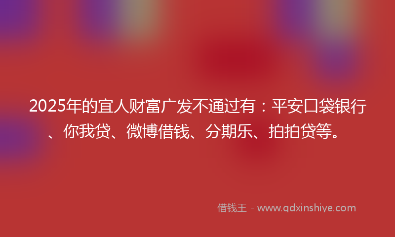 2025年的宜人财富广发不通过有：平安口袋银行、你我贷、微博借钱、分期乐、拍拍贷等。