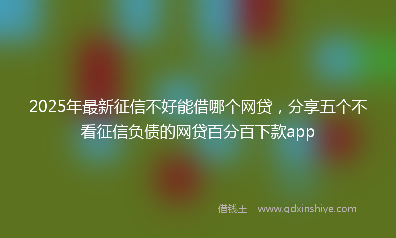 2025年最新征信不好能借哪个网贷，分享五个不看征信负债的网贷百分百下款app