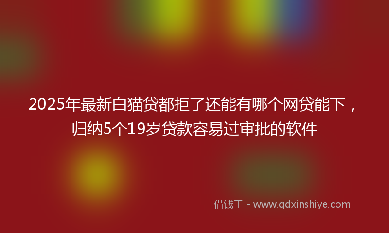 2025年最新白猫贷都拒了还能有哪个网贷能下，归纳5个19岁贷款容易过审批的软件