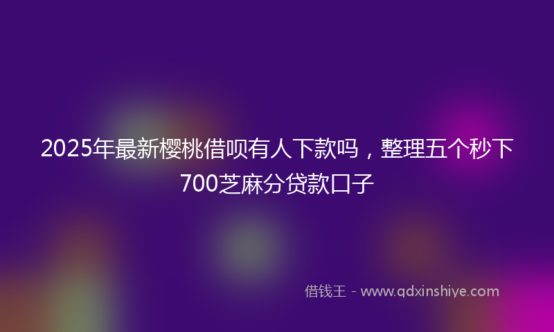 2025年最新樱桃借呗有人下款吗，整理五个秒下700芝麻分贷款口子
