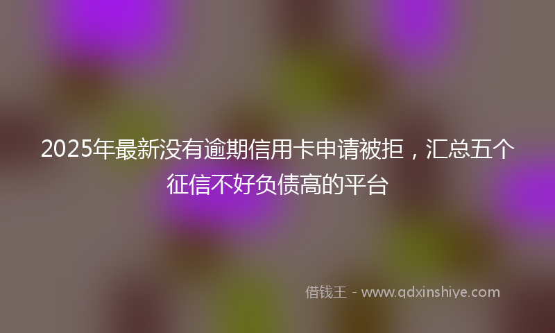 2025年最新没有逾期信用卡申请被拒，汇总五个征信不好负债高的平台