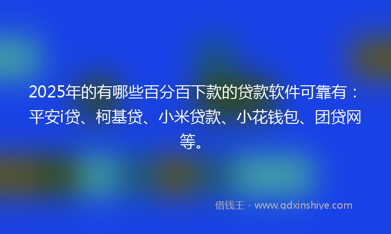 2025年的有哪些百分百下款的贷款软件可靠有：平安i贷、柯基贷、小米贷款、小花钱包、团贷网等。