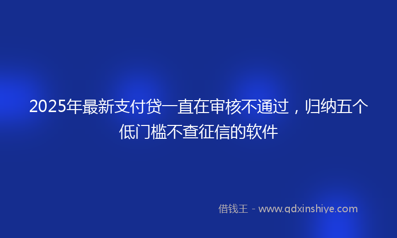 2025年最新支付贷一直在审核不通过，归纳五个低门槛不查征信的软件