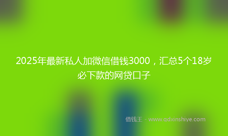 2025年最新私人加微信借钱3000，汇总5个18岁必下款的网贷口子