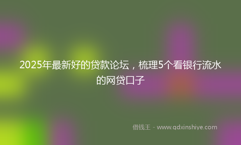 2025年最新好的贷款论坛，梳理5个看银行流水的网贷口子