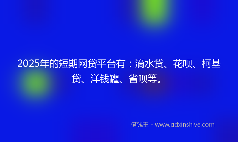 2025年的短期网贷平台有：滴水贷、花呗、柯基贷、洋钱罐、省呗等。
