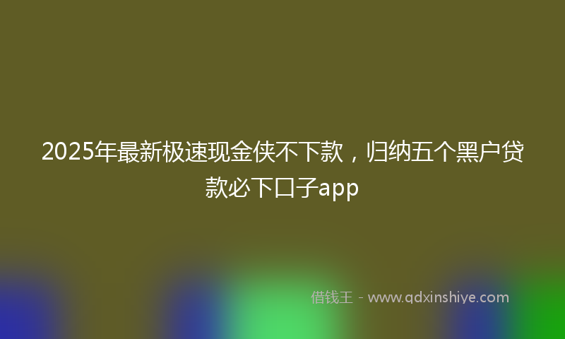 2025年最新极速现金侠不下款，归纳五个黑户贷款必下口子app