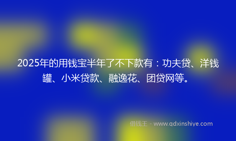 2025年的用钱宝半年了不下款有：功夫贷、洋钱罐、小米贷款、融逸花、团贷网等。