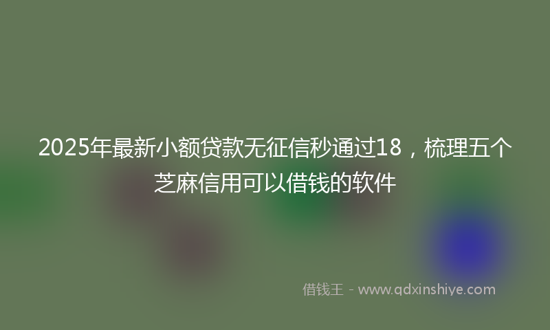 2025年最新小额贷款无征信秒通过18，梳理五个芝麻信用可以借钱的软件