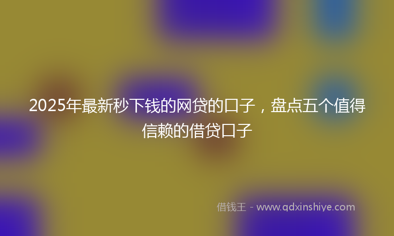 2025年最新秒下钱的网贷的口子，盘点五个值得信赖的借贷口子