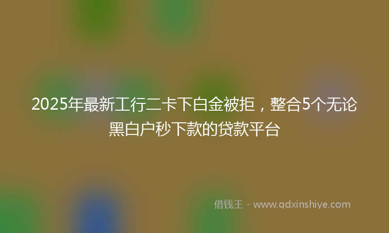 2025年最新工行二卡下白金被拒，整合5个无论黑白户秒下款的贷款平台