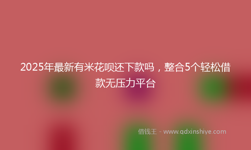 2025年最新有米花呗还下款吗，整合5个轻松借款无压力平台