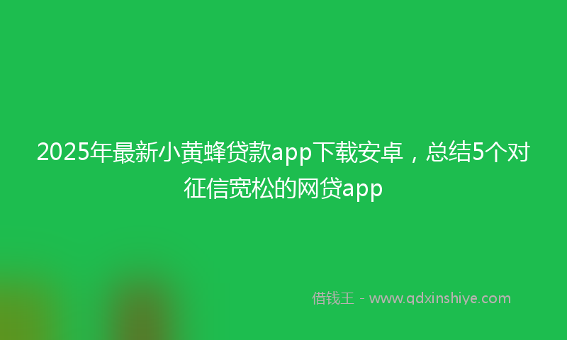 2025年最新小黄蜂贷款app下载安卓，总结5个对征信宽松的网贷app