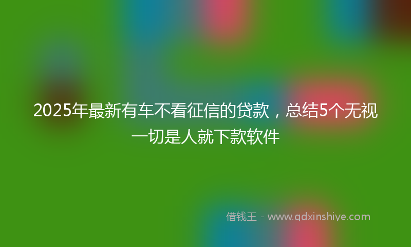 2025年最新有车不看征信的贷款，总结5个无视一切是人就下款软件