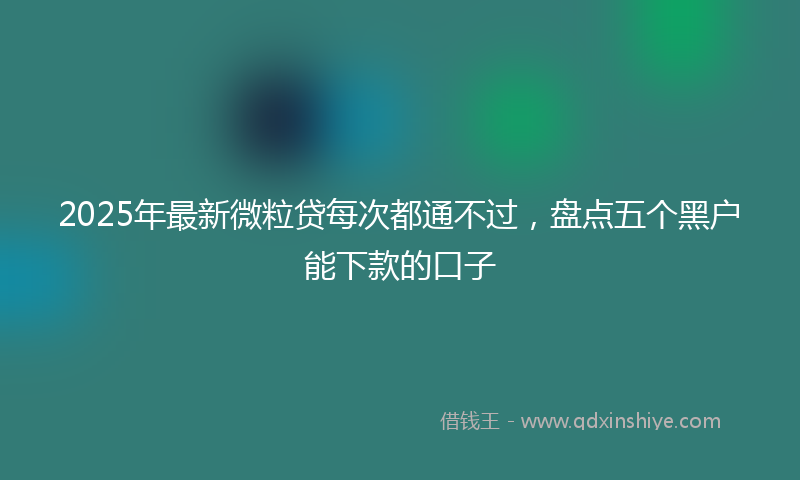 2025年最新微粒贷每次都通不过，盘点五个黑户能下款的口子