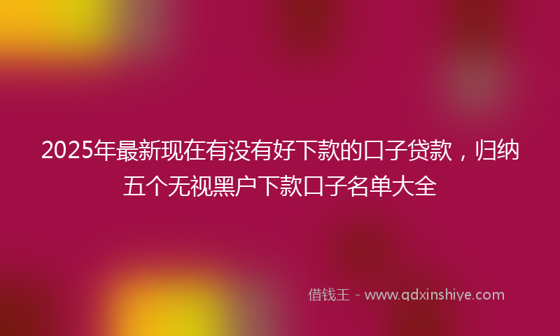 2025年最新现在有没有好下款的口子贷款，归纳五个无视黑户下款口子名单大全