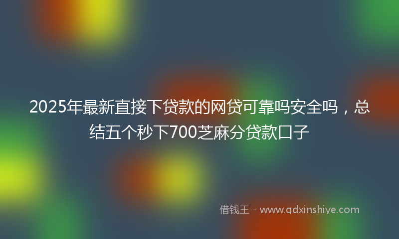 2025年最新直接下贷款的网贷可靠吗安全吗，总结五个秒下700芝麻分贷款口子