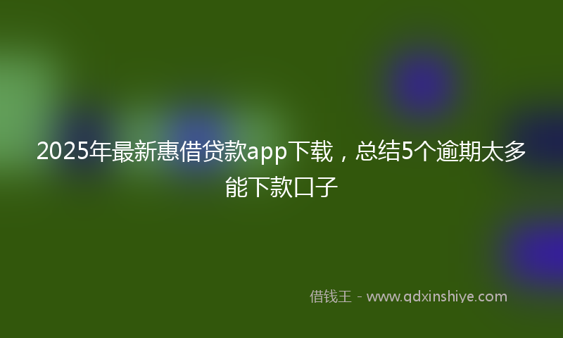 2025年最新惠借贷款app下载，总结5个逾期太多能下款口子