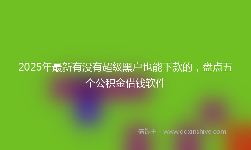 2025年最新有没有超级黑户也能下款的，盘点五个公积金借钱软件