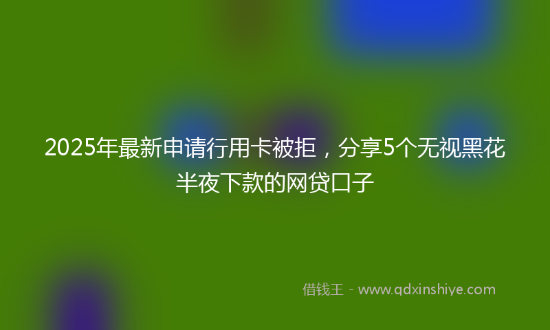 2025年最新申请行用卡被拒，分享5个无视黑花半夜下款的网贷口子