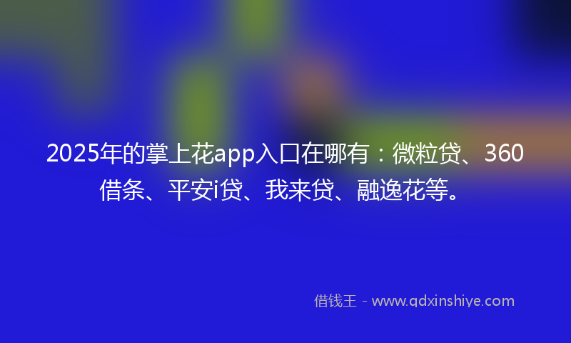 2025年的掌上花app入口在哪有：微粒贷、360借条、平安i贷、我来贷、融逸花等。