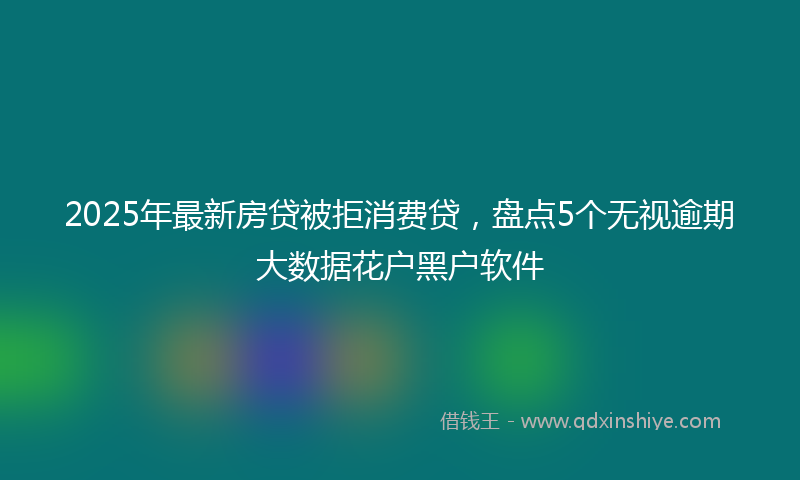 2025年最新房贷被拒消费贷，盘点5个无视逾期大数据花户黑户软件