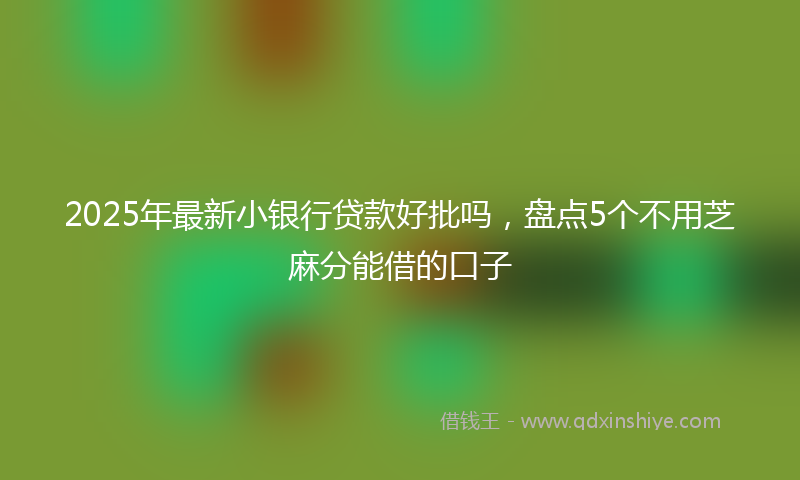2025年最新小银行贷款好批吗，盘点5个不用芝麻分能借的口子
