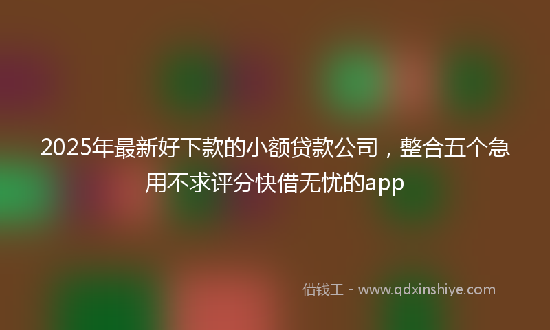 2025年最新好下款的小额贷款公司，整合五个急用不求评分快借无忧的app