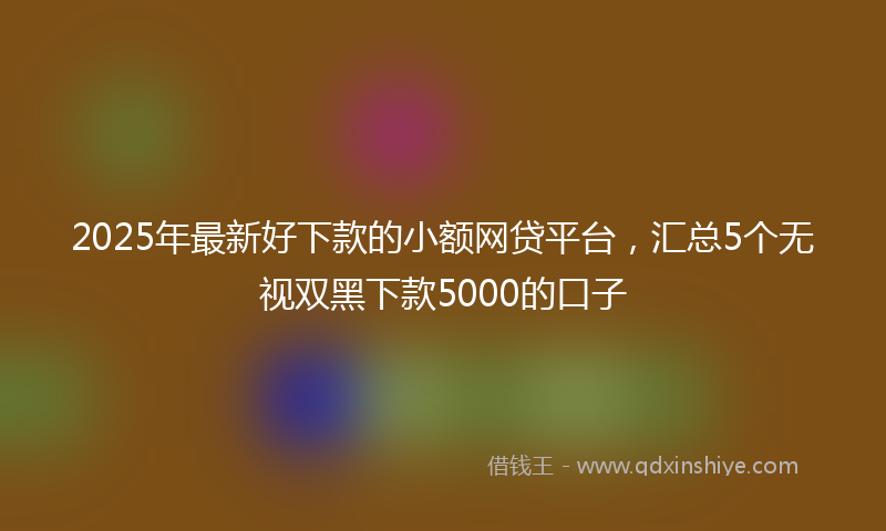 2025年最新好下款的小额网贷平台，汇总5个无视双黑下款5000的口子