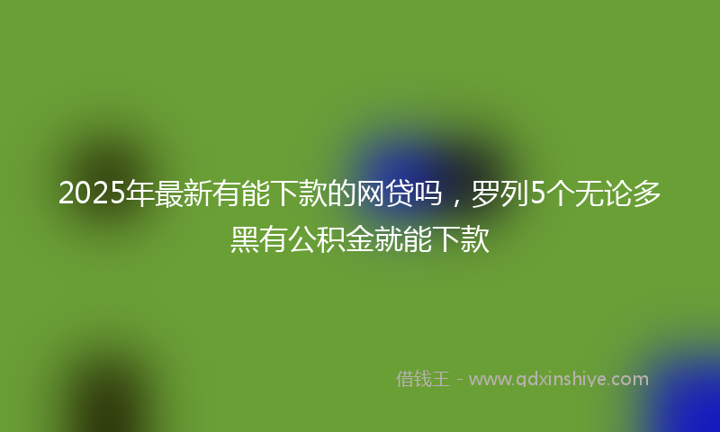 2025年最新有能下款的网贷吗，罗列5个无论多黑有公积金就能下款