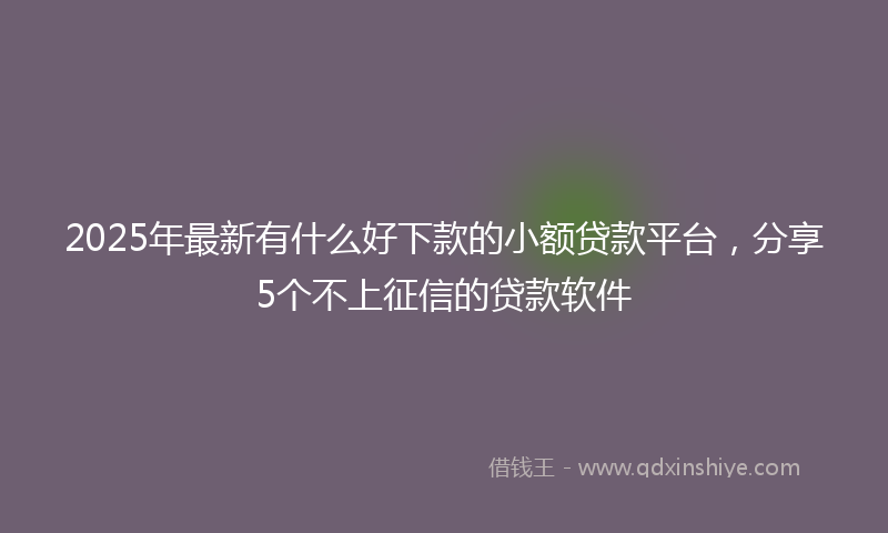 2025年最新有什么好下款的小额贷款平台，分享5个不上征信的贷款软件