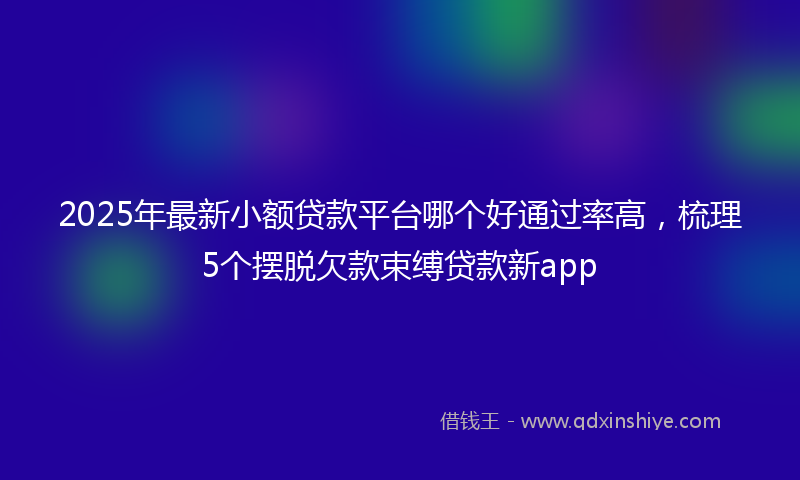 2025年最新小额贷款平台哪个好通过率高，梳理5个摆脱欠款束缚贷款新app