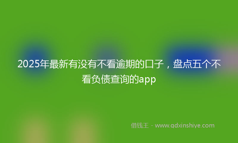 2025年最新有没有不看逾期的口子，盘点五个不看负债查询的app