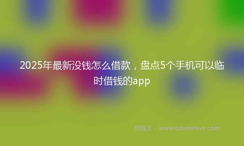2025年最新没钱怎么借款，盘点5个手机可以临时借钱的app
